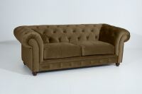 Chesterfield Sofa Orleans (2-5-Sitzer) Samtvelours sahara